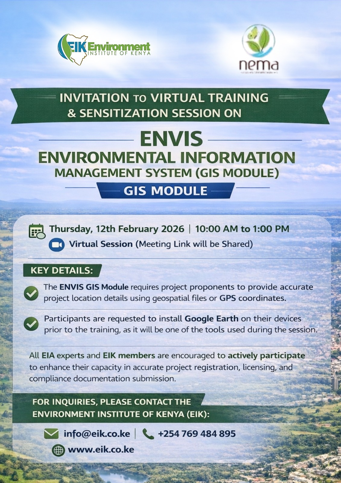Sensitization Session on the new ENVIS Environmental Information Management System (GIS Module)