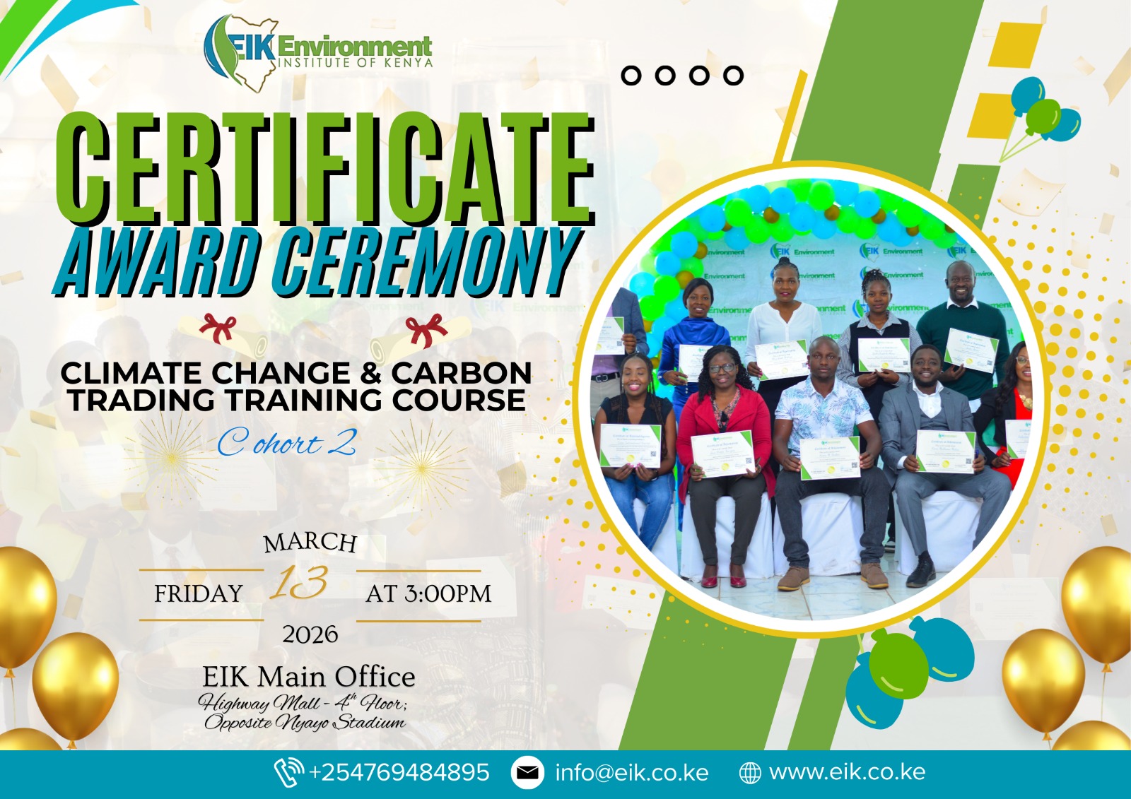 Climate Change and Carbon Trading Training Course – Cohort 2 Certificate Award Ceremony